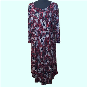 N touch black,red and white pattern long sleeve dress. Sz.L